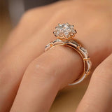 Bague Solitaire Dahlia en Argent Sterling 925 - Diamant Moissanite 1 Carat 💎