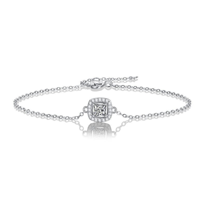 Bracelet Charme Central en Argent sterling 925 - Diamant Moissanite 1 Carat 💎