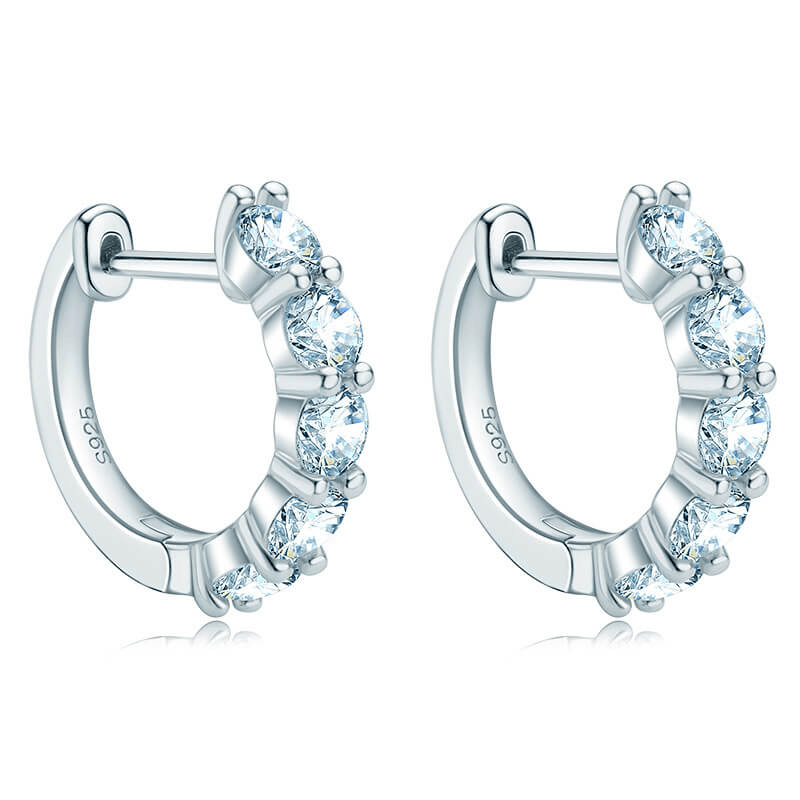 Boucles d'oreilles Quintessence Cristalline En Argent Sterling - Diamant Moissanite 1 Carat 💎