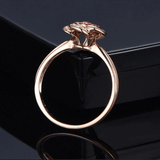 Bague Solitaire Rosa Alba Or Rose 14ct- Diamant Moissanite Rouge 1 Carat 🌹💎