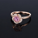 Bague Solitaire Rosa Alba Or Rose 14ct- Diamant Moissanite Rouge 1 Carat 🌹💎