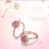 Bague Solitaire Rosa Alba Or Rose 14ct- Diamant Moissanite Rouge 1 Carat 🌹💎