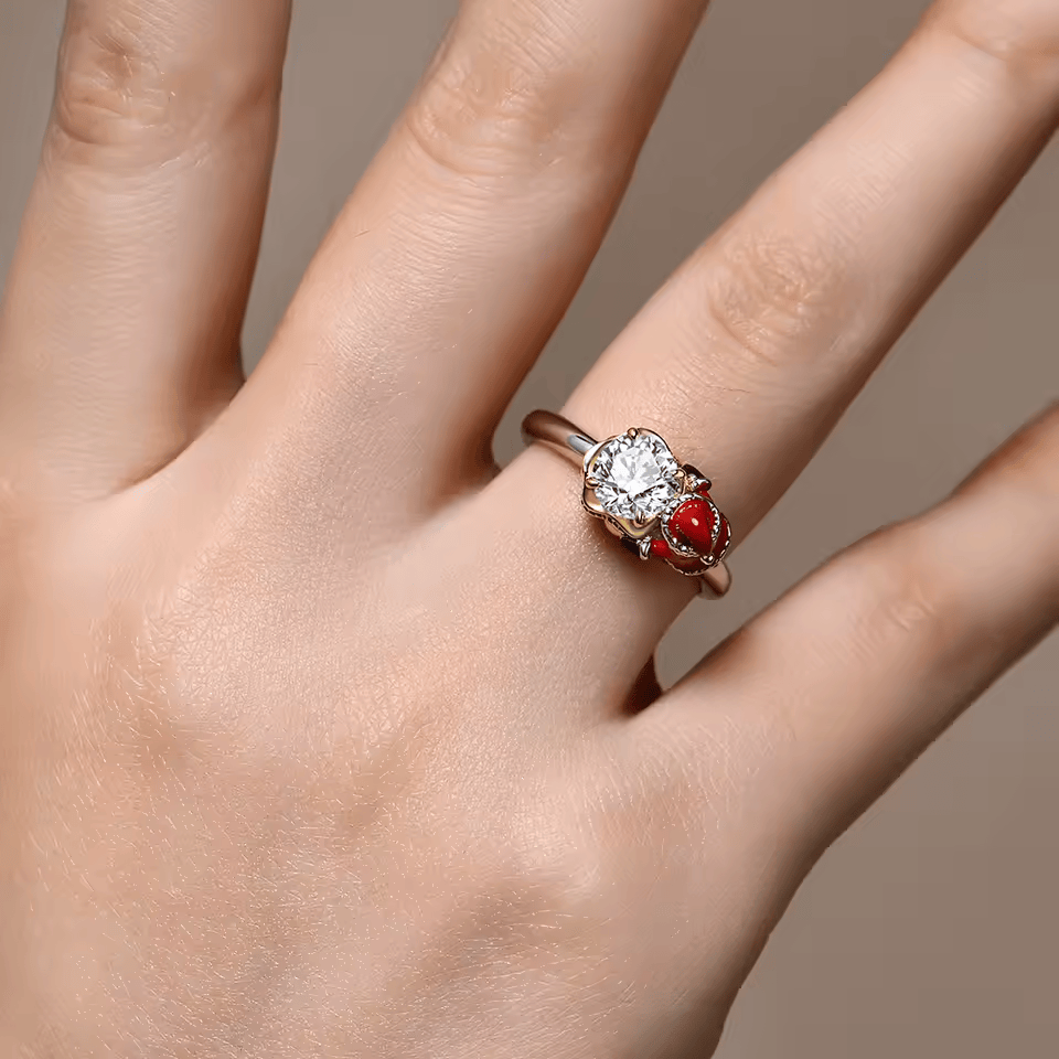 Bague Spéciale Noël Santa Claus - Diamant Moissanite 1 Carat 🎁💎