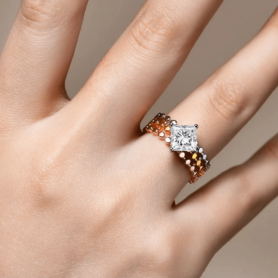 Bague Gloria Impériale en Acier inoxydable - Diamant Moissanite 1 Carat 💎