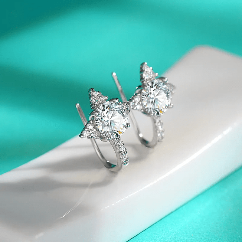 Boucles d’oreilles Étreinte d’Étoiles Filantes ✨ - Diamant Moissanite💎