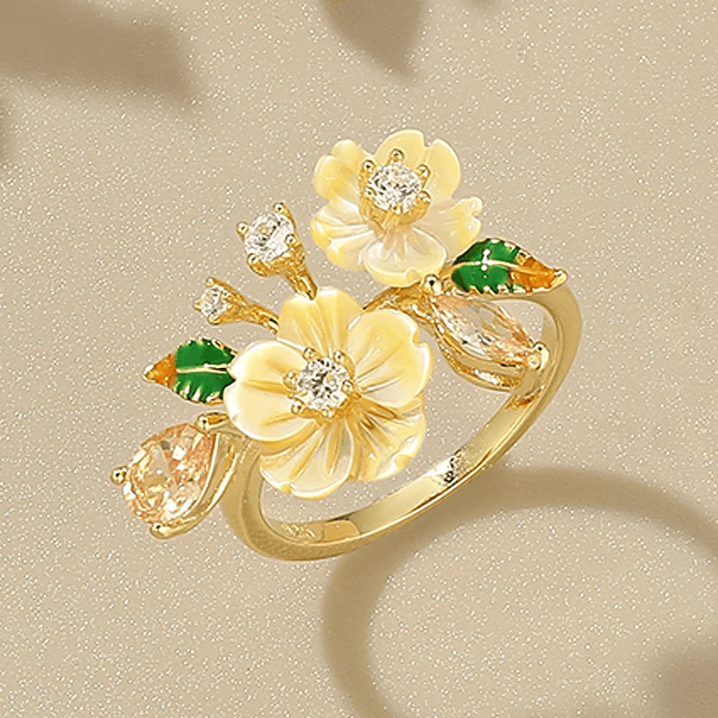 Bague Pétale de Mimosa - Diamant Moissanite 💎