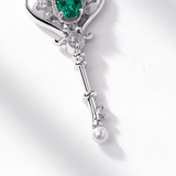 Collier Clé Secret d’Avaline en Argent Sterling 925 - Émeraude 1 Carat ❇️