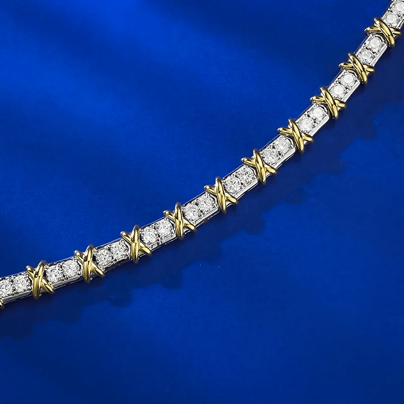 Bracelet Cross d'éternité En Argent Sterling 925 - Diamant Moissanite 1 Carat 💎