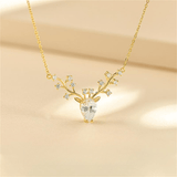 Pendentif Cerf Blanc en Diamant lazuli 💎 - Or 14K Loriele™