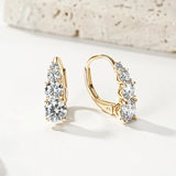 Boucles d’oreilles Carol cascade, fermoirs à levier - Diamant Moissanite💎