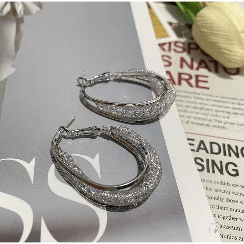 Boucles d'oreilles en maille tissée ✨ Plaqué Or 18 Carats