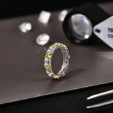 Bague cross d'éternité En Argent Sterling 925 - Diamant Moissanite 1 Carat 💎