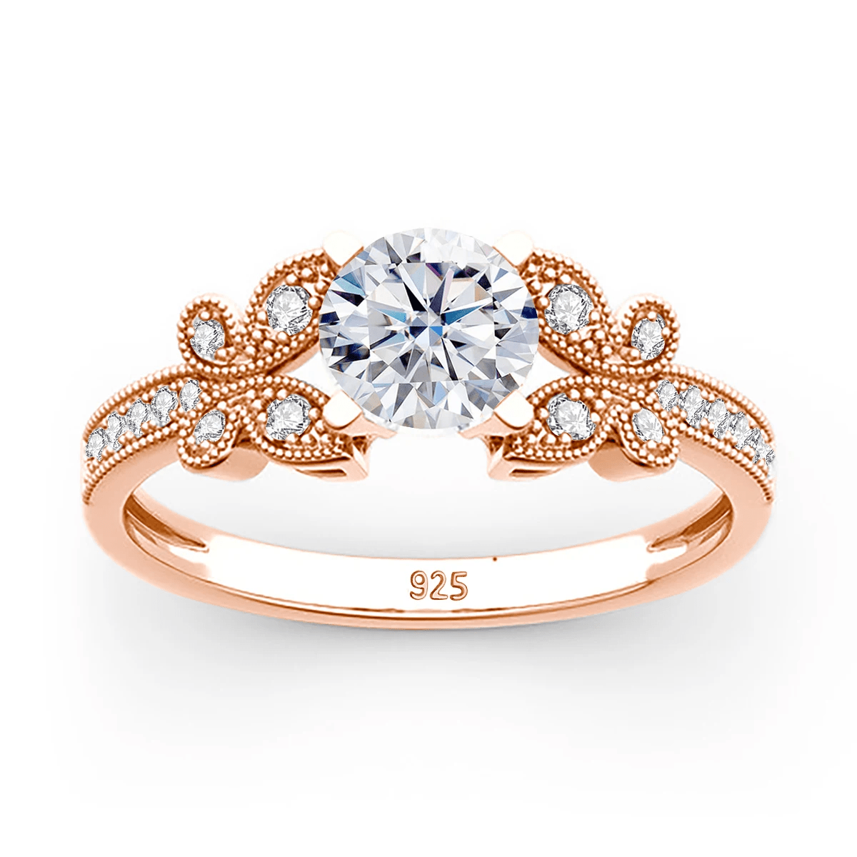 Bague Sylphide Eclat Rosé 🦋 - Diamant Moissanite 1 Carat 💎
