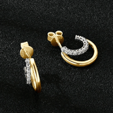 Boucles d'oreilles Duo Créole Auréline - Diamant Moissanite 💎