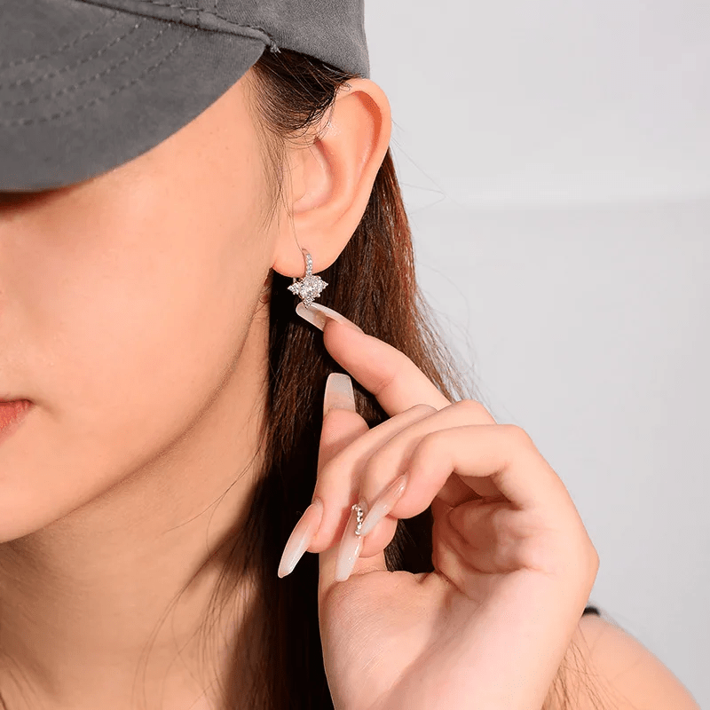 Boucles d’oreilles Étreinte d’Étoiles Filantes ✨ - Diamant Moissanite💎