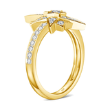 LORIELE - Bague de Fiançailles Étoile d’Or Solis Or 18 Carats - Diamant Moissanite 1 Carat 💎