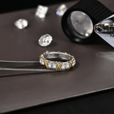 Bague cross d'éternité En Argent Sterling 925 - Diamant Moissanite 1 Carat 💎