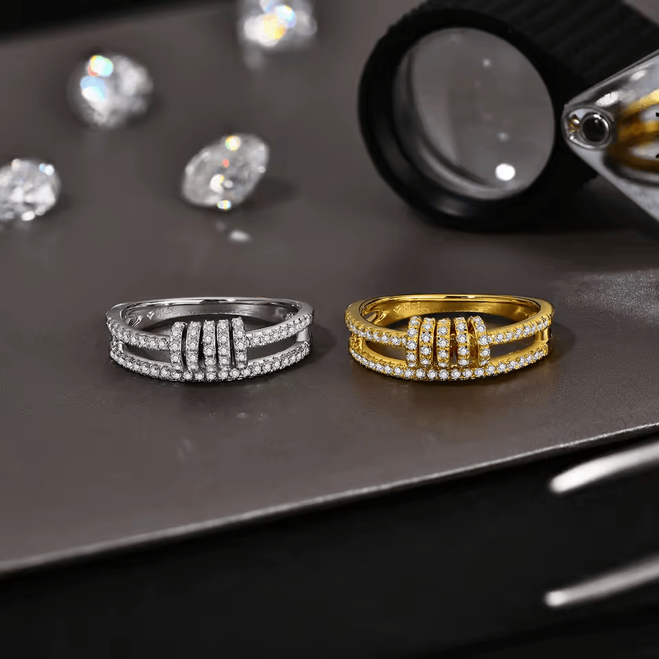 Bague Cycle Anti-stress - Pavage Moissanite 💎