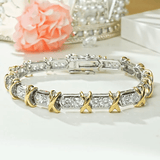 Bracelet Cross d'éternité En Argent Sterling 925 - Diamant Moissanite 1 Carat 💎