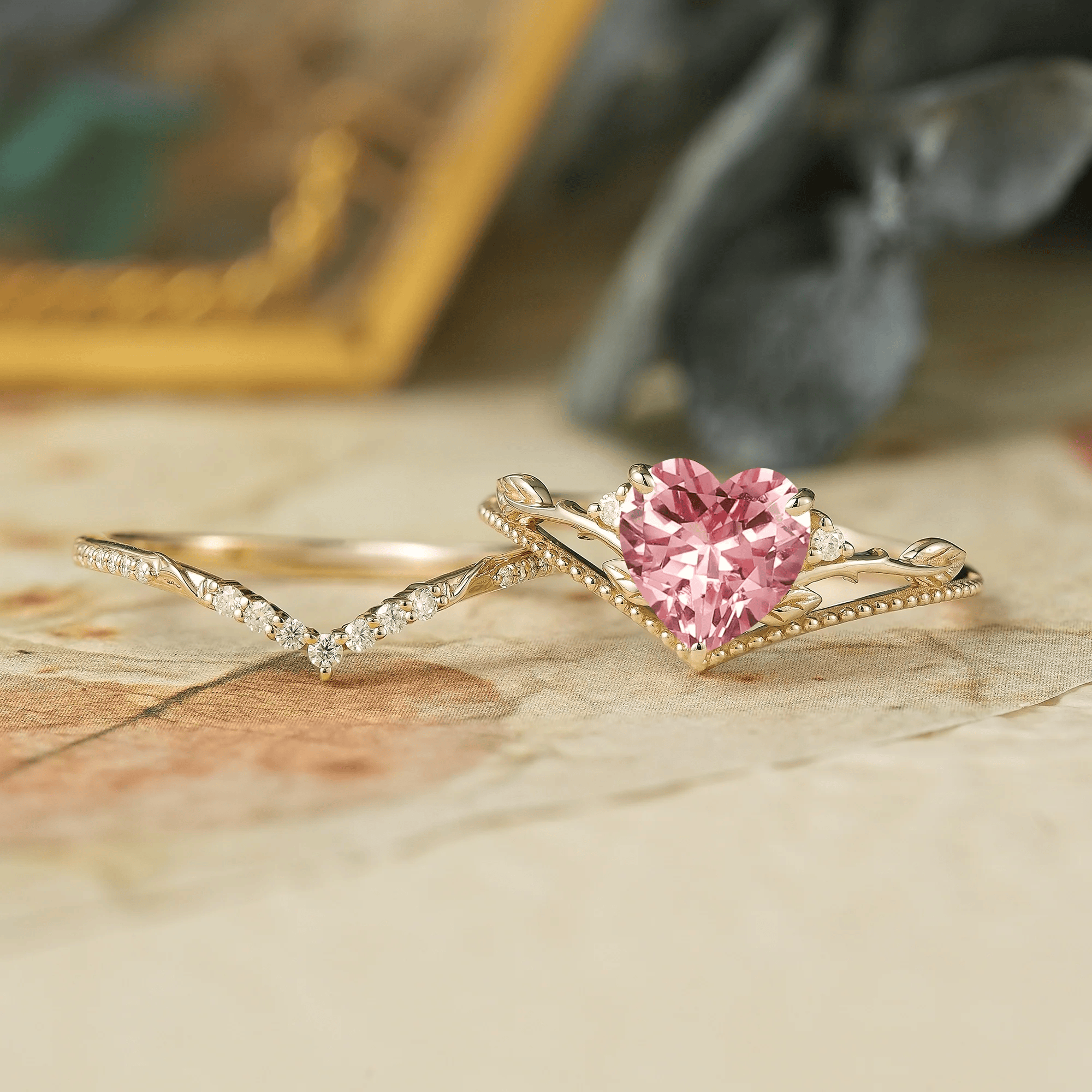 Bague Nymphes Cœur Imoge - Moissanite Rose 1 carat 💎🌿