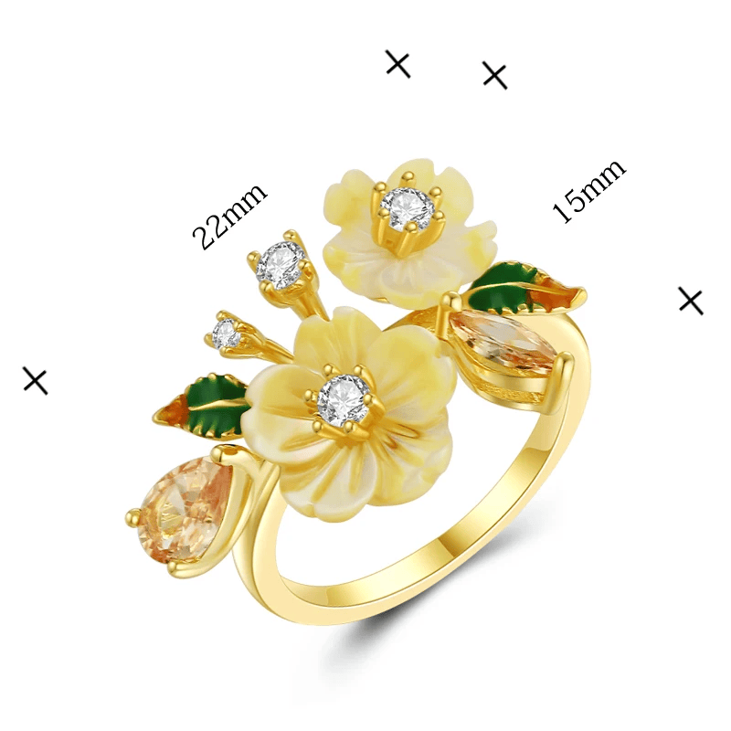 Bague Pétale de Mimosa - Diamant Moissanite 💎