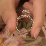 Bague Halo Dahlia Royale en Argent Sterling 925- Diamant Moissanite 1 Carat 💎