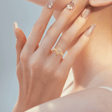 LORIELE - Bague de Fiançailles Étoile d’Or Solis Or 18 Carats - Diamant Moissanite 1 Carat 💎