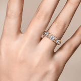 Bague cross d'éternité En Argent Sterling 925 - Diamant Moissanite 1 Carat 💎