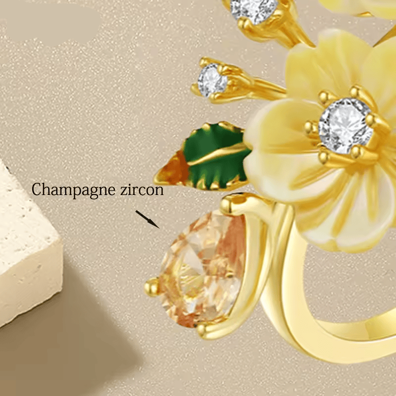 Bague Pétale de Mimosa - Diamant Moissanite 💎
