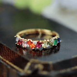 Bague Serment de Valérianne Plaqué Or 18 Carats - Zircone multicolore 🌈