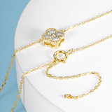 Collier Gold Clover Plaqué Or 18 carats - Diamant Moissanite 1 Carats💎Loriele™