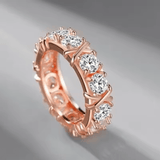 Bague cross d'éternité En Argent Sterling 925 - Diamant Moissanite 1 Carat 💎