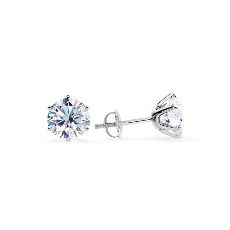 Boucles d'oreilles Clous d'Hermès à Vis - Diamant Moissanite 1 Carat 💎
