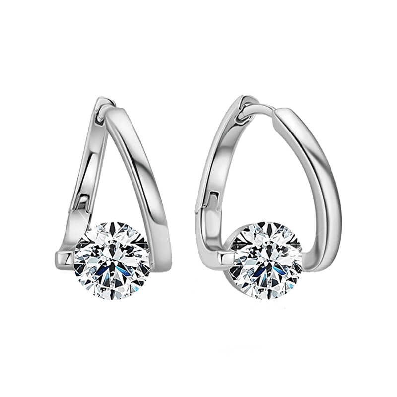 Boucles d'oreilles Pureté Étincelante En Argent Sterling - Diamant Moissanite 1 Carat 💎