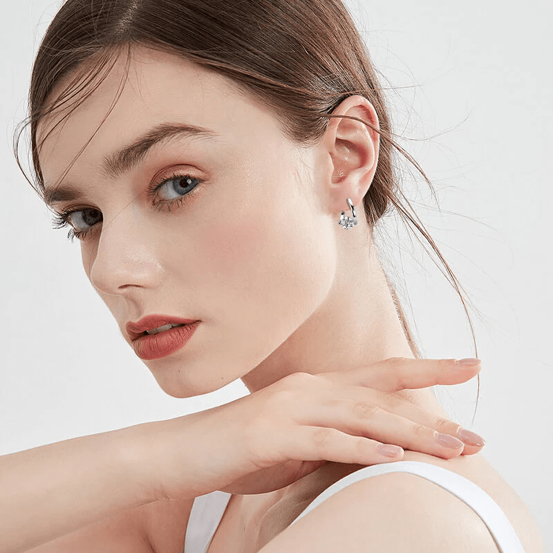 Boucles d'oreilles Pureté Étincelante En Argent Sterling - Diamant Moissanite 1 Carat 💎