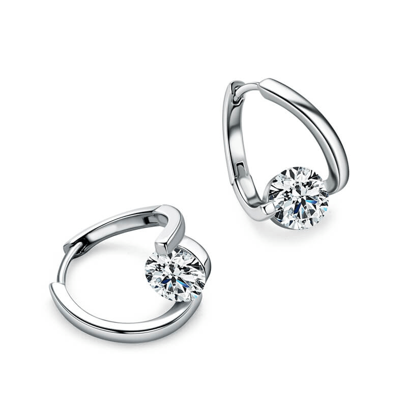 Boucles d'oreilles Pureté Étincelante En Argent Sterling - Diamant Moissanite 1 Carat 💎
