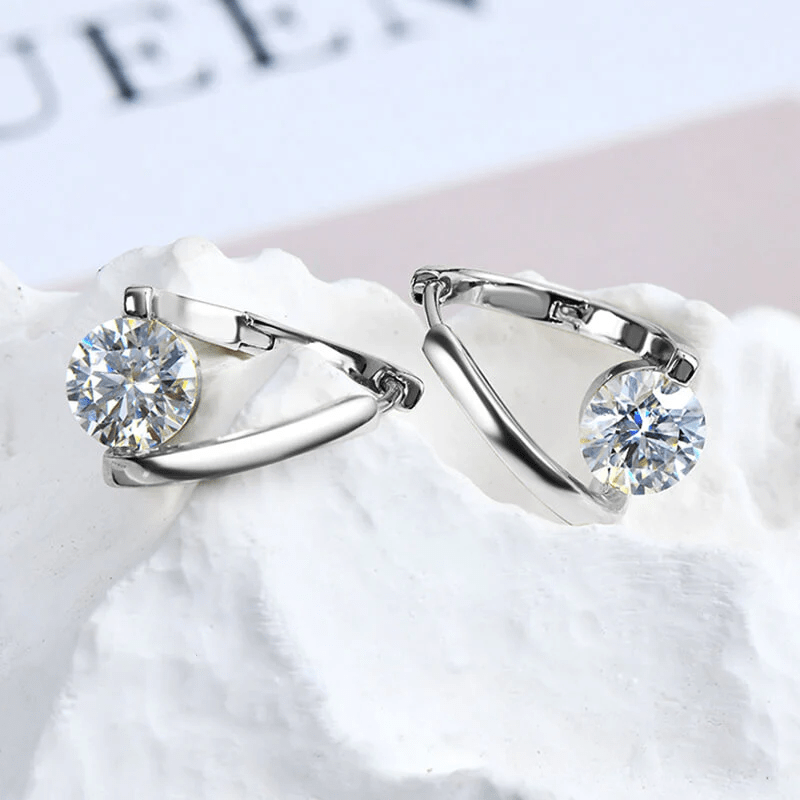 Boucles d'oreilles Pureté Étincelante En Argent Sterling - Diamant Moissanite 1 Carat 💎