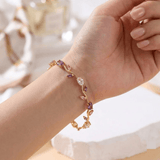 Bracelet Rosalie Amarante– Moissanite Colorées🌷