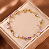 Bracelet Rosalie Amarante– Moissanite Colorées🌷