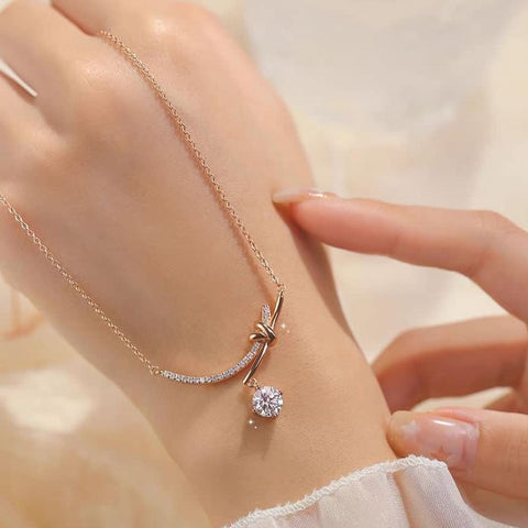 Collier Arc d'Amour Cupidon - Diamant Moissanite 1 Carats💎Loriele™