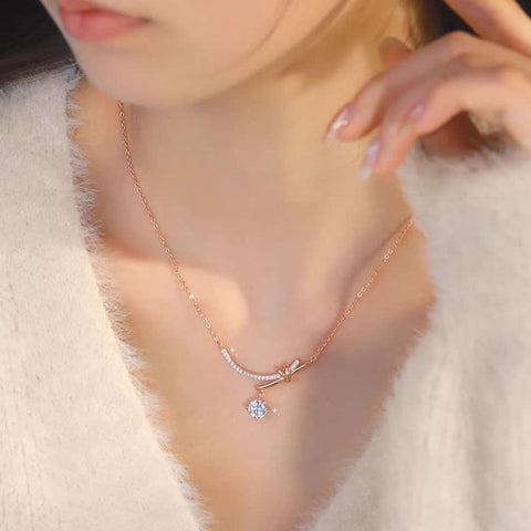 Collier Arc d'Amour Cupidon - Diamant Moissanite 1 Carats💎Loriele™