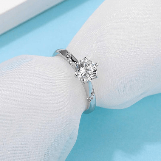 Bague Solitaire Lucia En Argent Sterling 925 - Diamant Moissanite 1 Carat💎