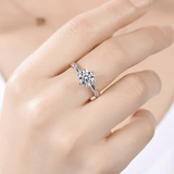 Bague Solitaire Lucia En Argent Sterling 925 - Diamant Moissanite 1 Carat💎