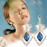 Boucles d'oreilles Fleur de Crystal en Losange en Or 18 Carats - Loriele™