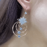 Boucles d'oreilles Fleur de Cristal Plaqué Or 18 Carats Loriele™