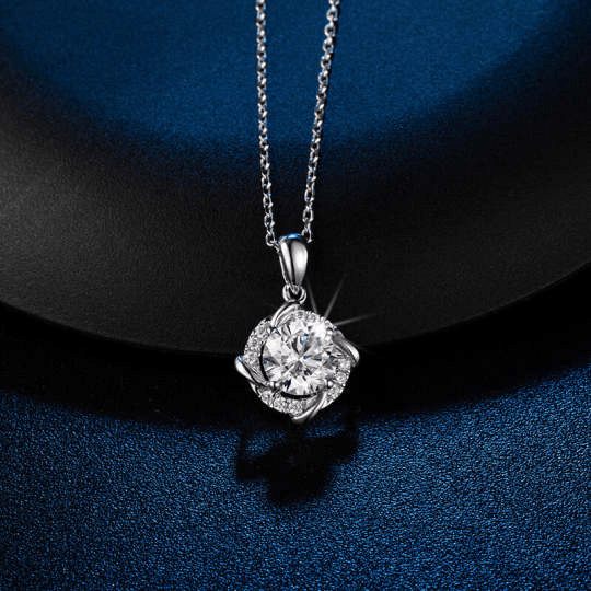 Collier Sérénade Scintillante en Argent Sterling 925 - Diamant Moissanite 1 Carat 💎