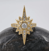 LORIELE - Bague de Fiançailles Étoile d’Or Solis Or 18 Carats - Diamant Moissanite 1 Carat 💎