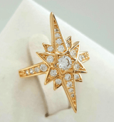 LORIELE - Bague de Fiançailles Étoile d’Or Solis Or 18 Carats - Diamant Moissanite 1 Carat 💎