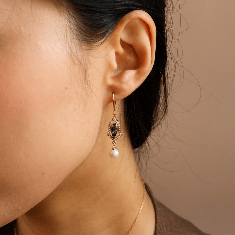 Boucles d'oreilles charme Léontine Plaqué Or Jaune - Malachite Naturelles ❇️