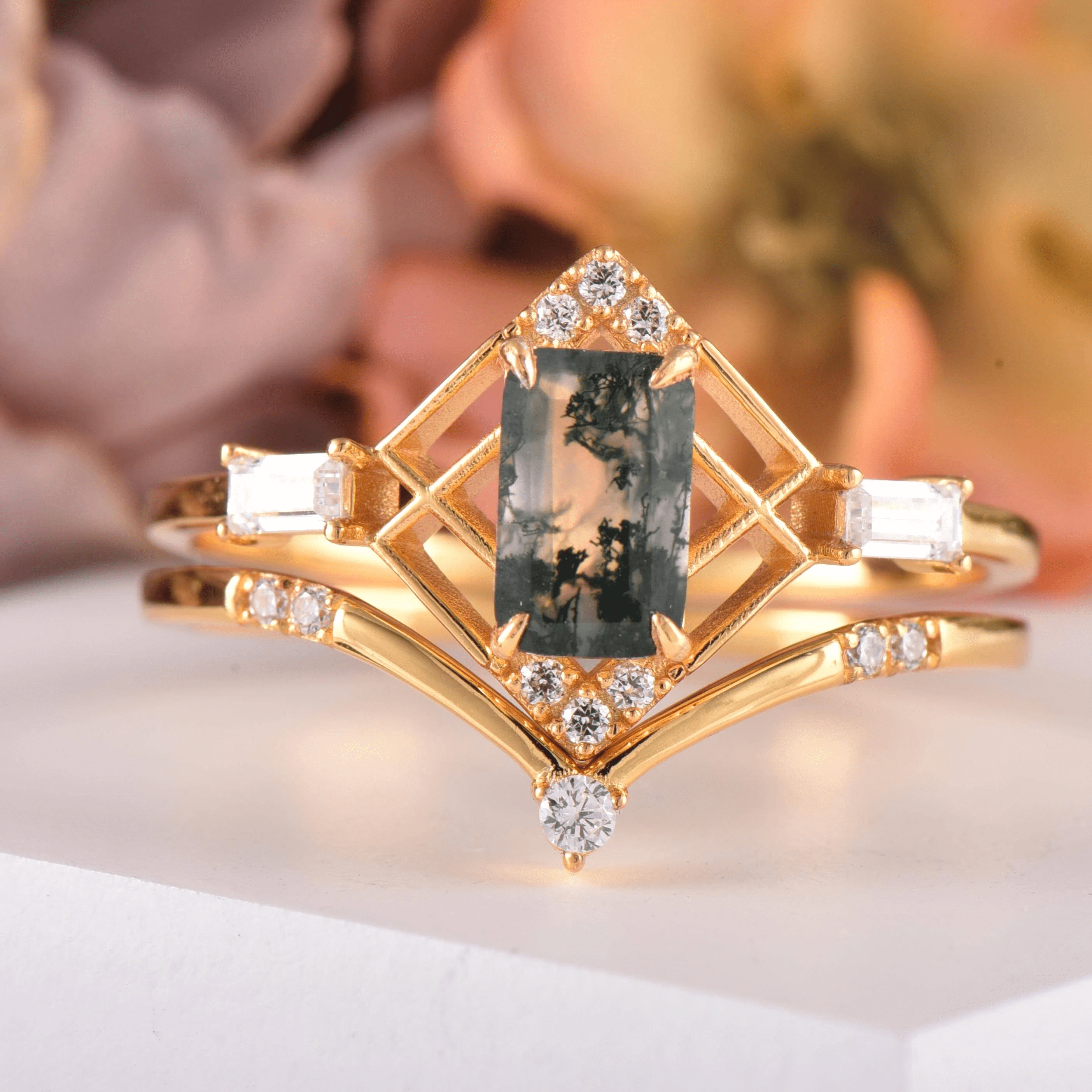 Bague Reliquaire d’Éloïse Plaqué Or 18ct - Malachite naturelle ❇️